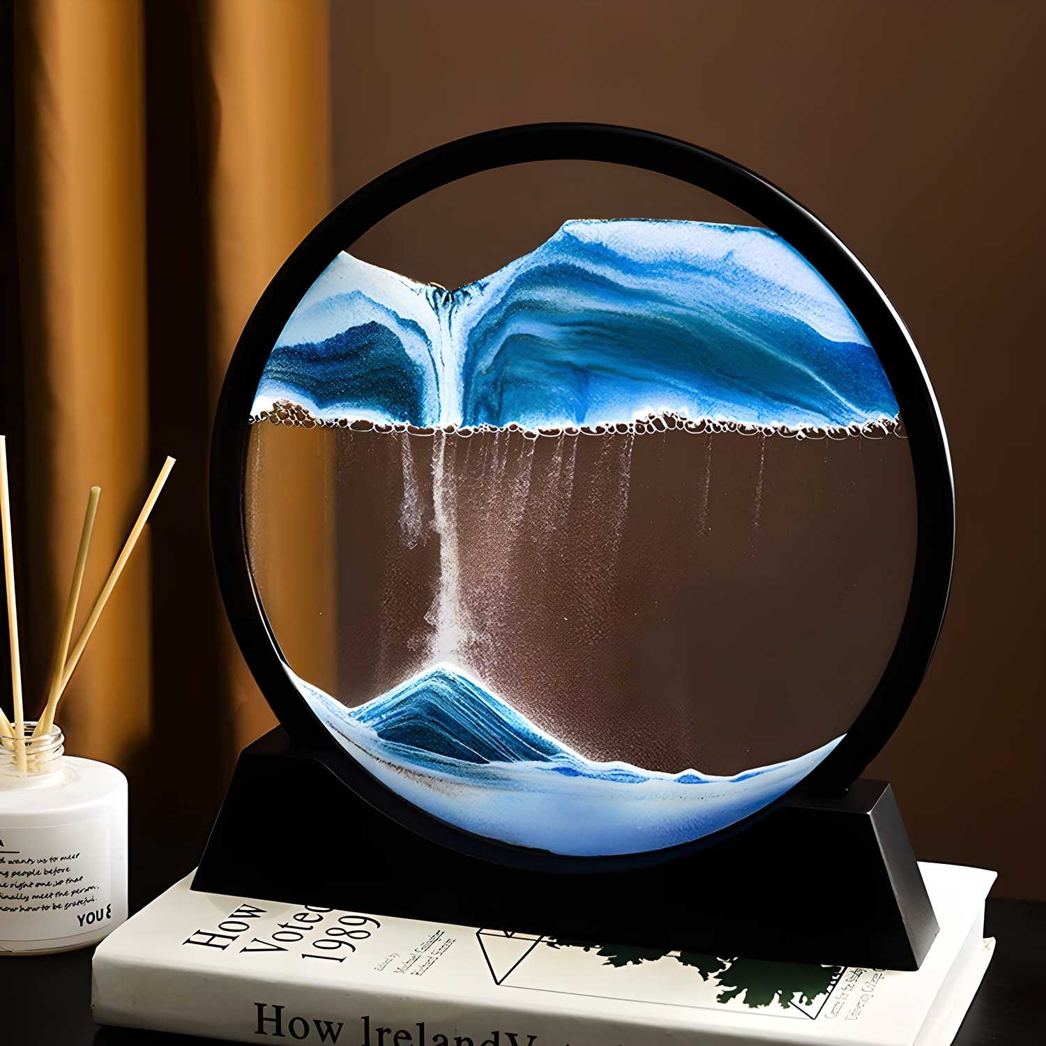 Relaxing Kinetic Sandscape Art Table Desk 3d moving sandscape